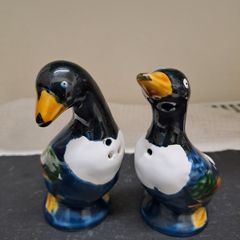 Vintage Ceramic Duck Salt Pepper Shakers Pair