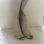 Cream Leather 'NINE WEST'Designer Boots, Wedge Heel Image 3