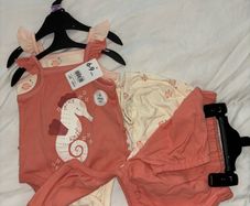 Mothercare string vest & shorts set x2