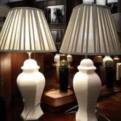 Pair of tall,elegant brass base lamps