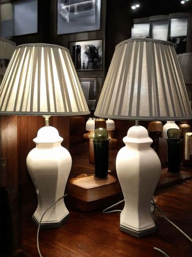 Pair of tall,elegant brass base lamps