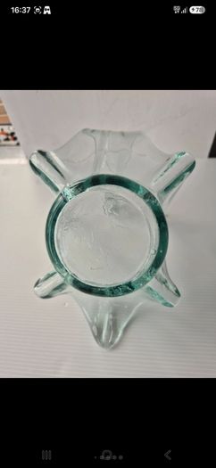 Vintage Hand Blown Art Glass Swan Basket | Rare Phantom Base Detail