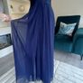 Beautiful Elegant Navy Full Length Dress Image 9