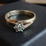 Vintage 9ct gold diamond solitaire ring size K Image 3