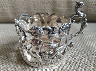 Unusual Antique Walker and Hall Chester Silver Glass/Cup Holder