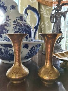 Indian brass bud vases