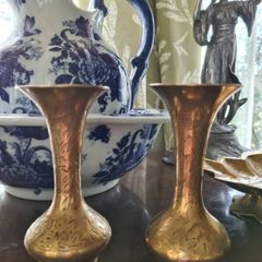 Indian brass bud vases