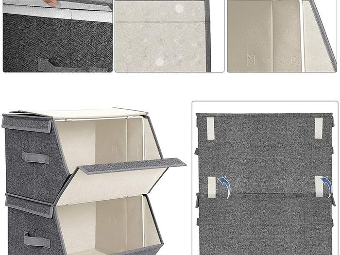 Set of 2 Storage Boxes with Magnetic Hinged Lid - Free Delivery Nationwide