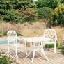 3 Piece Bistro Set Cast Aluminium White Image 5