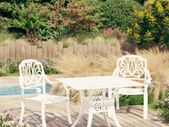 3 Piece Bistro Set Cast Aluminium White