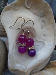 EarringsHandmade jewellery,Gift.Pink Agate earrings