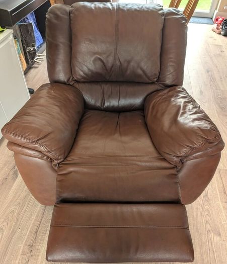 Genuine Italian Leather 3-Piece Reclining Suite