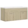 Sink Cabinet with Built-in Basin Sonoma Oak Chipboard Image 2