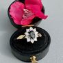Vintage Gold & Silver Sapphire Cluster Ring Image 5