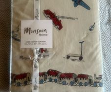 Monsoon Lined Tab Top Train Curtains 53 x 54
