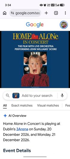 Home Alone tickets 2 or 4 tickets