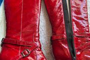 PEDROANTON Red Leather Patent Boots
