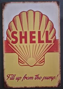 Vintage Style  Metal Sign. Shell oil company.