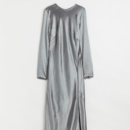 Silver satin dress size L