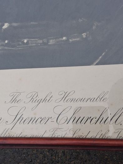 Midcentury Signed Winston Churhill Lithograph