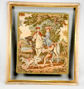 Beautiful antique framed tapestry