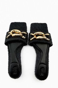 ZARA Golden Chain Flats