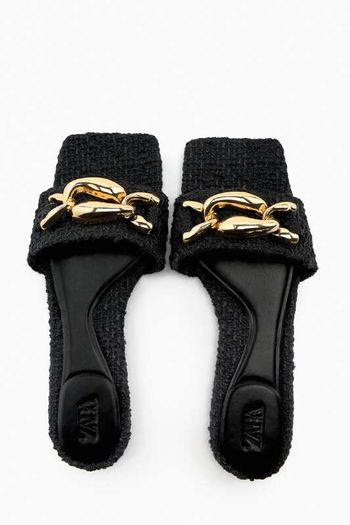 ZARA Golden Chain Flats