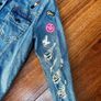 Distressed Denim jacket with patches Size UK8 Image 6
