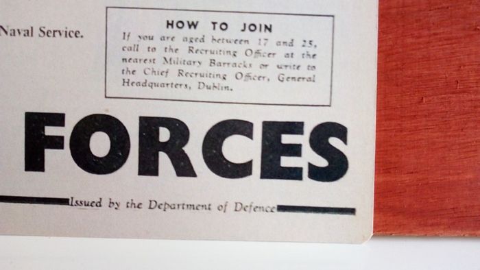 Irish Navy 1955 Recruitment Notice Poster Ireland