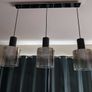 3 Light Pendant - Black and Smoke Fade Glass Image 2