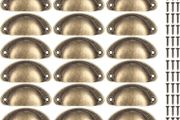 NEW SALE | 24 Pcs Shell Cup Handles, Semi Circle Drawer Pull Handle, Metal Kitchen Cupboard Cabinet Dresser Door Handles Knobs, Retro Furniture Knobs