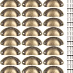 NEW SALE | 24 Pcs Shell Cup Handles, Semi Circle Drawer Pull Handle, Metal Kitchen Cupboard Cabinet Dresser Door Handles Knobs, Retro Furniture Knobs