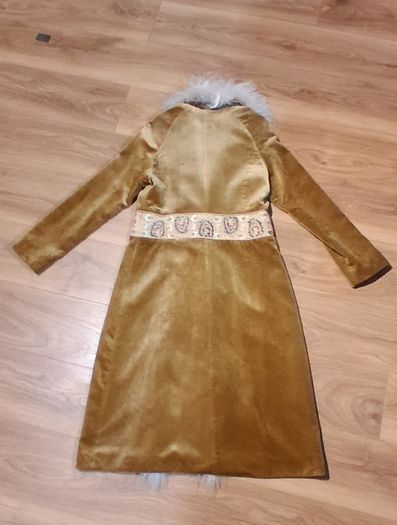 Rare Vintage 1999 Karen Millen Penny Lane Velvet Coat | Real Sheepskin Trim | Size 14 Afghan
