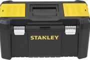 Essential 19 Toolbox with Metal latches, Black/Yellow, 19 Inch