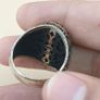 Vintage-Inspired Agate & Silver Ring Elegant Handcrafted Design Image 6