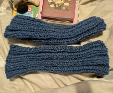 hand knitted leg warners