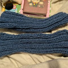 hand knitted leg warners