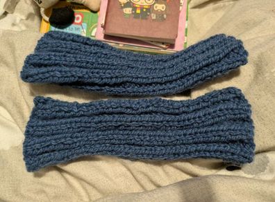 hand knitted leg warners