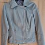 Grey Leather Jacket- Removable Fur- Size 6 Image 2