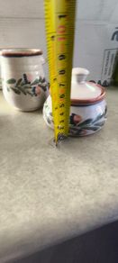 Sugar Bowl and Creamer, Hand Painted signed The Potter. po