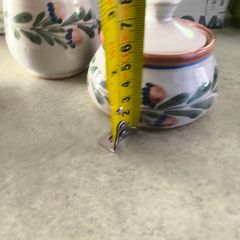 Sugar Bowl and Creamer, Hand Painted signed The Potter. po