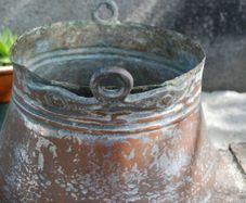 Antique Copper cachepot , flower pot