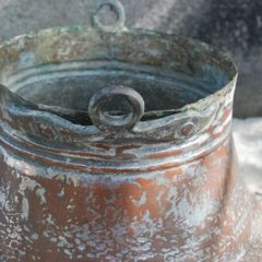 Antique Copper cachepot , flower pot