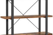 bookshelf, stable standing shelf with 5 shelf levels, living room shelf in industrial design, easy assembly, living room, bedroom, office, vintage brown-black