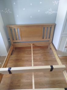 Solid wood king size bed frame