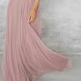 New Tulle Dusty Rose Maxi Skirt Image 2