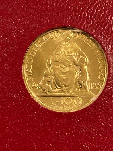 Vatican 1948 100 Lire Gold Coin Rare Low Mintage, 5,000!!!