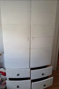 Solid wood painted wardrobe