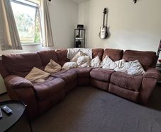 DFS corner sofa and matching recliner armchair - brown