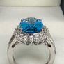 Topaz & White Zircon Statement Halo Ring Image 8